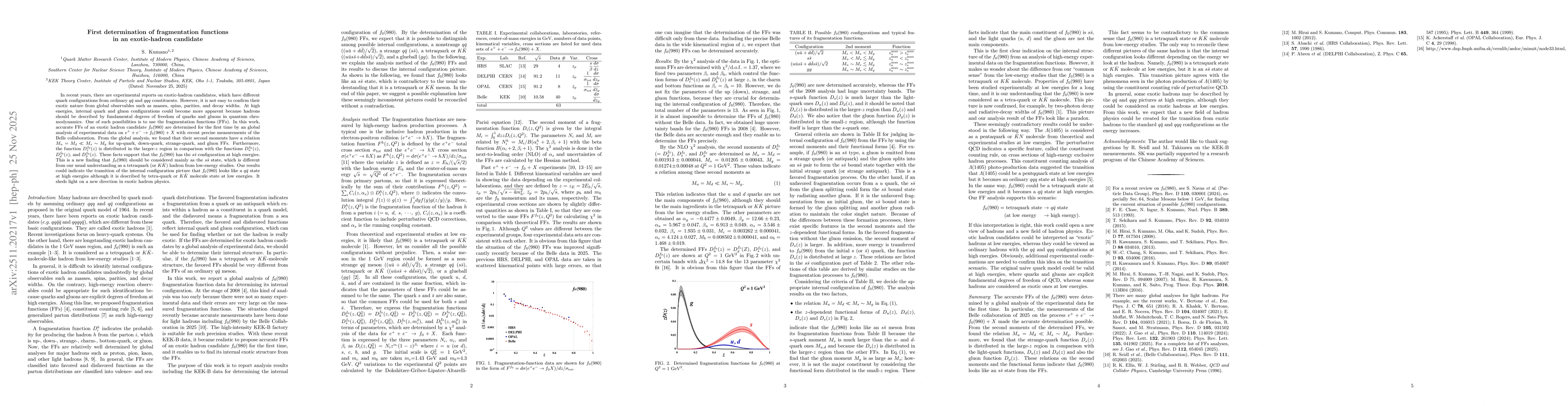 Thumbnail for First determination of fragmentation functions in an exotic-hadron candidate