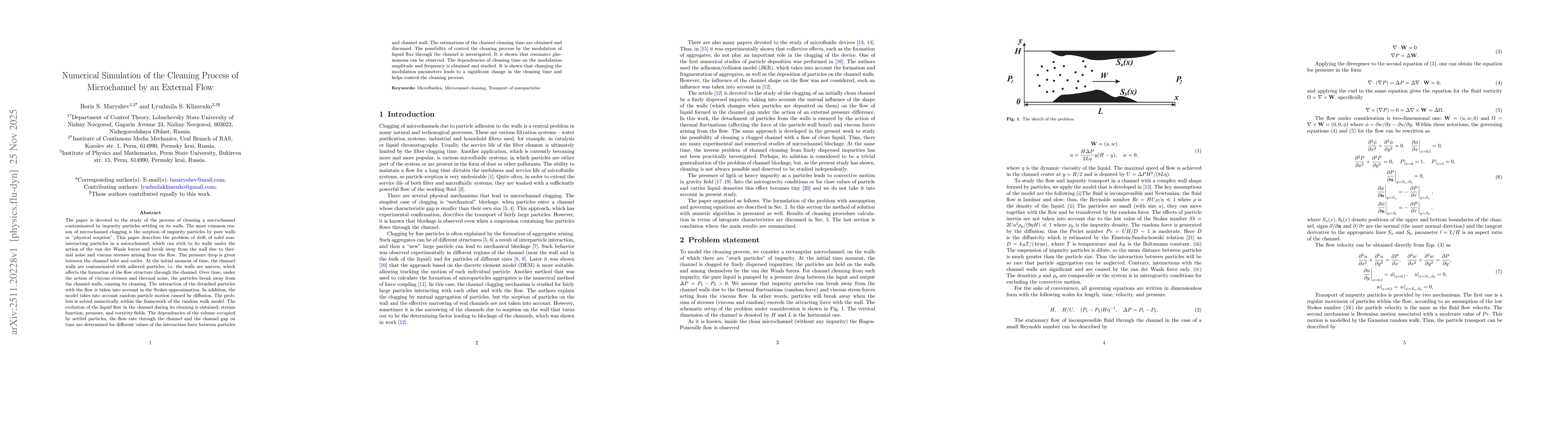 Thumbnail for Numerical Simulation of the Cleaning Process of Microchannel by an External Flow