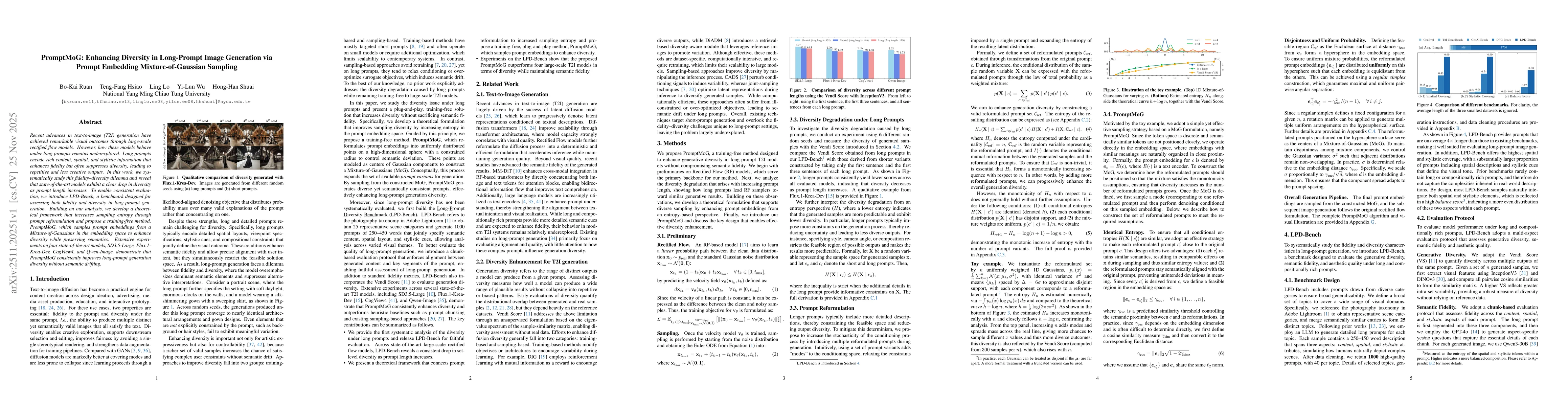 Thumbnail for PromptMoG: Enhancing Diversity in Long-Prompt Image Generation via Prompt Embedding Mixture-of-Gaussian Sampling