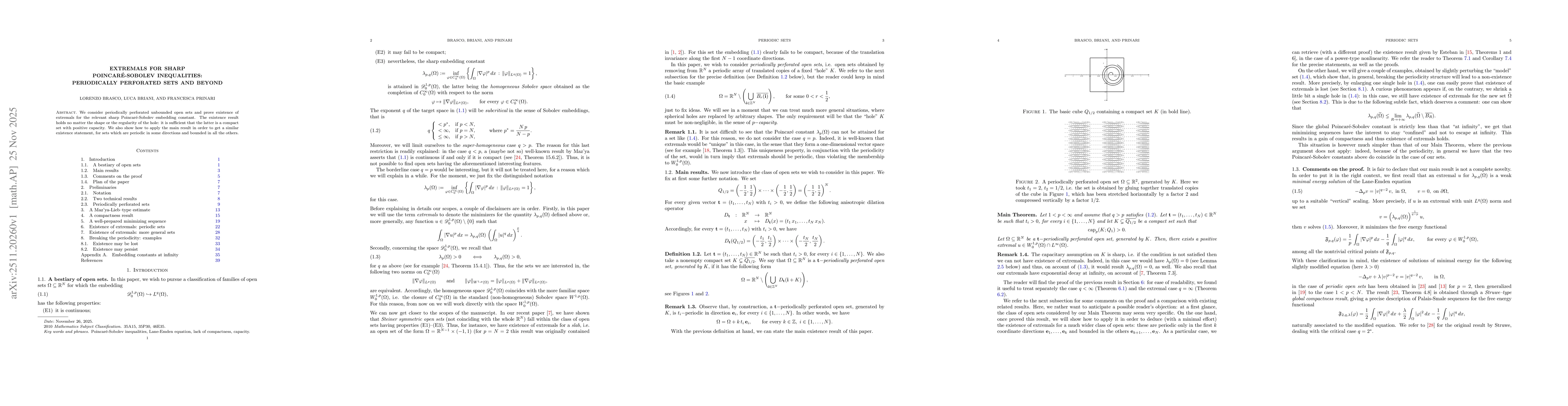 Thumbnail for Extremals for sharp Poincaré-Sobolev inequalities: periodically perforated sets and beyond