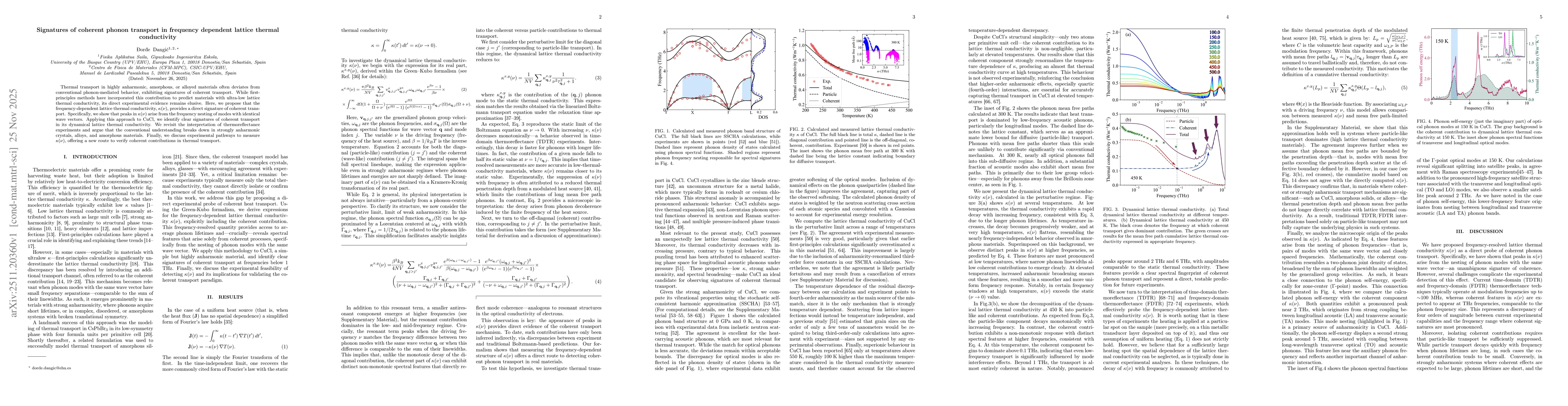 Thumbnail for Signatures of coherent phonon transport in frequency dependent lattice thermal conductivity