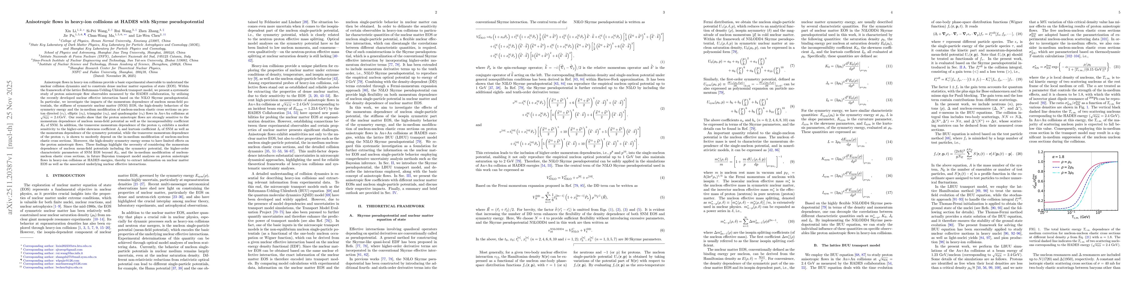 Thumbnail for Anisotropic flows in heavy-ion collisions at HADES with Skyrme pseudopotential