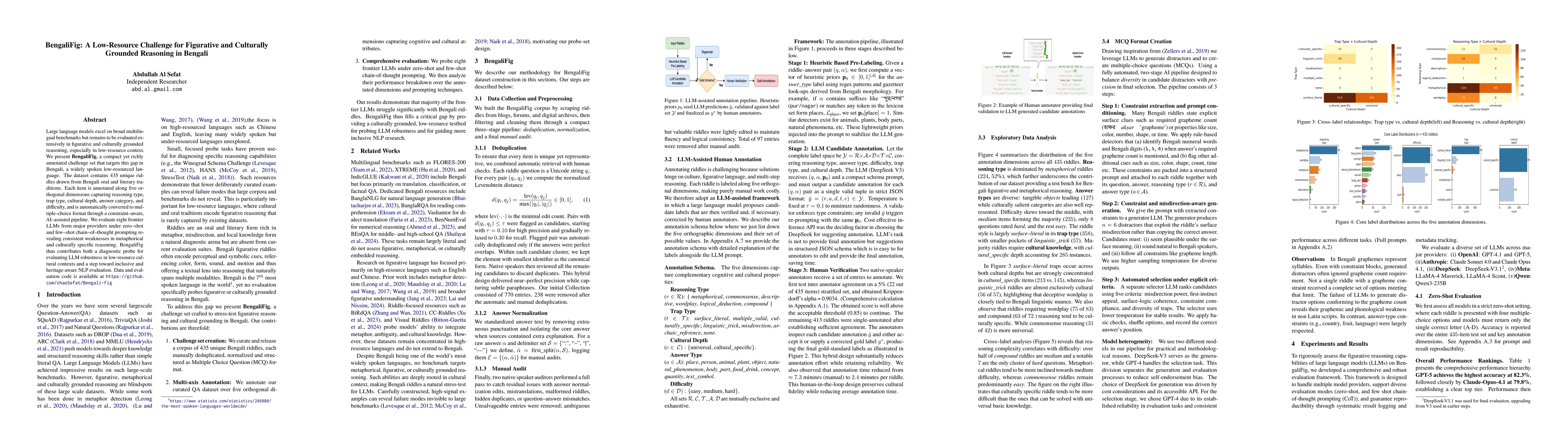 Thumbnail for BengaliFig: A Low-Resource Challenge for Figurative and Culturally Grounded Reasoning in Bengali