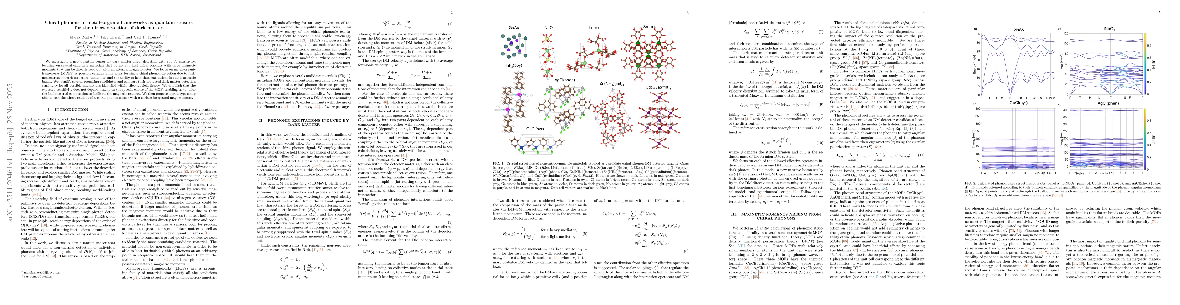 Thumbnail for Chiral phonons in metal-organic frameworks as quantum sensors for the direct detection of dark matter