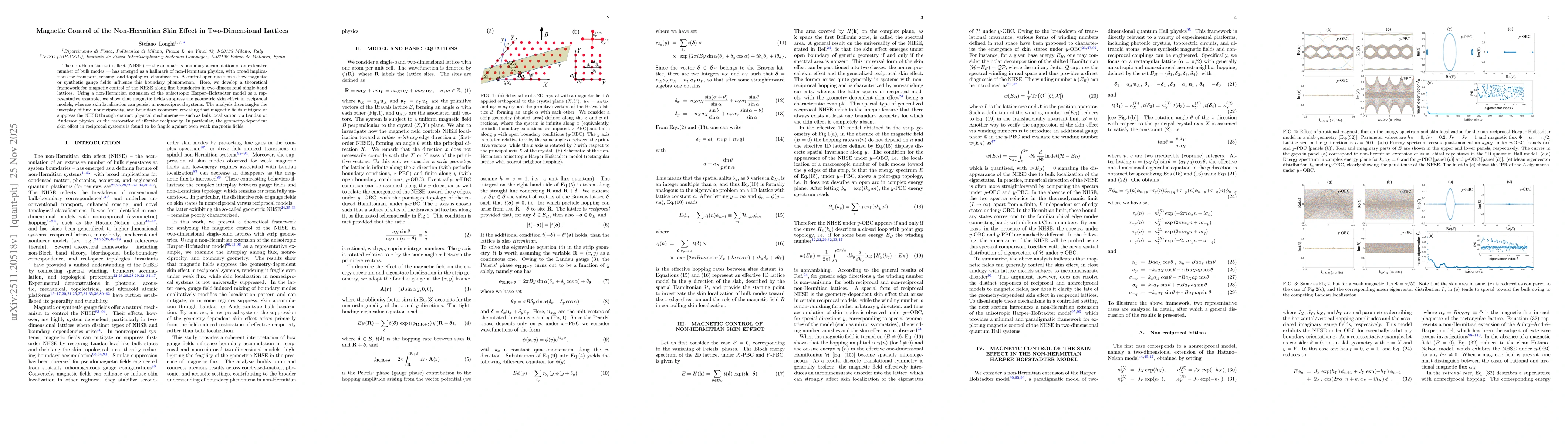 Thumbnail for Magnetic Control of the Non-Hermitian Skin Effect in Two-Dimensional Lattices