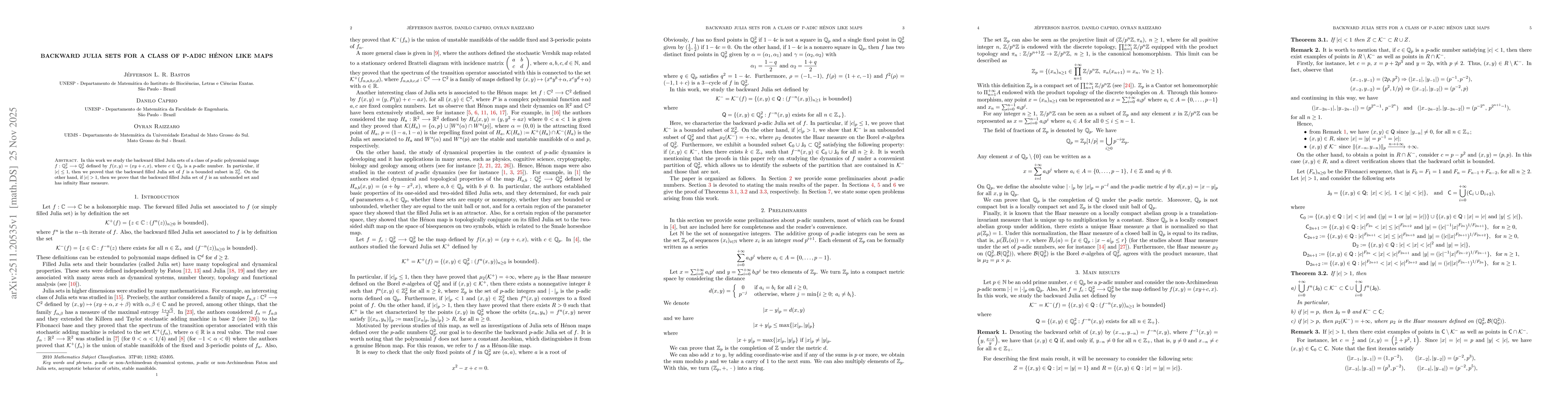 Thumbnail for Backward Julia sets for a class of p-adic Hénon like maps
