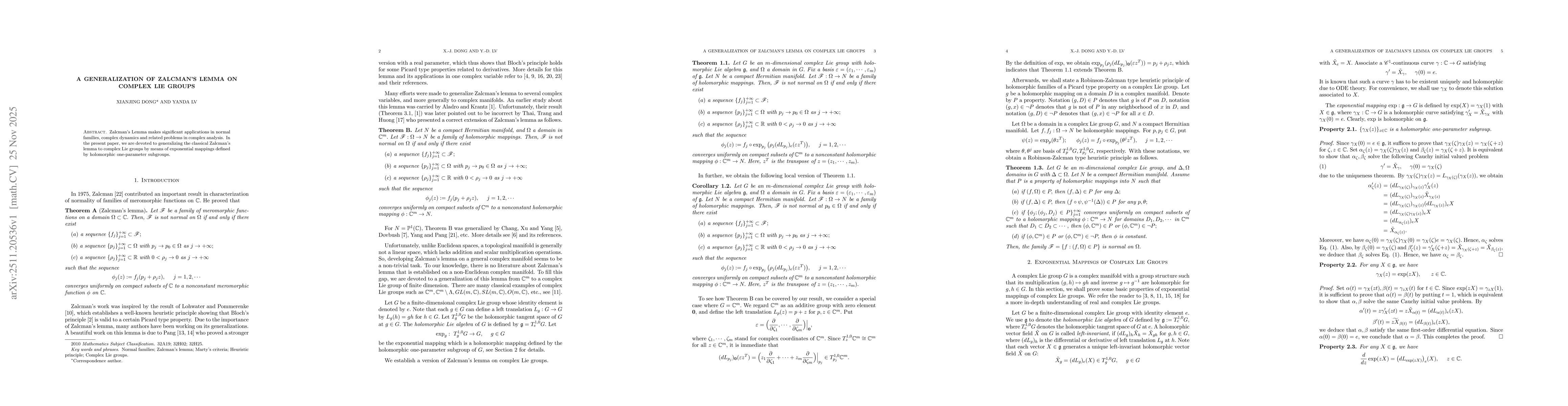 Thumbnail for A Generalization of Zalcman's Lemma on Complex Lie Groups