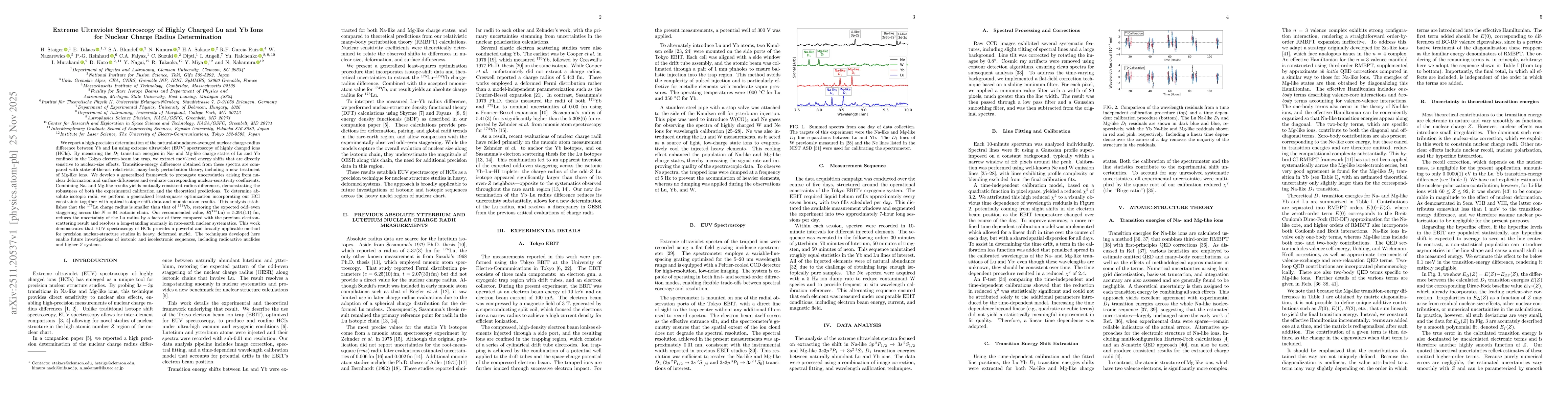 Thumbnail for Extreme Ultraviolet Spectroscopy of Highly Charged Lu and Yb Ions for Nuclear Charge Radius Determination