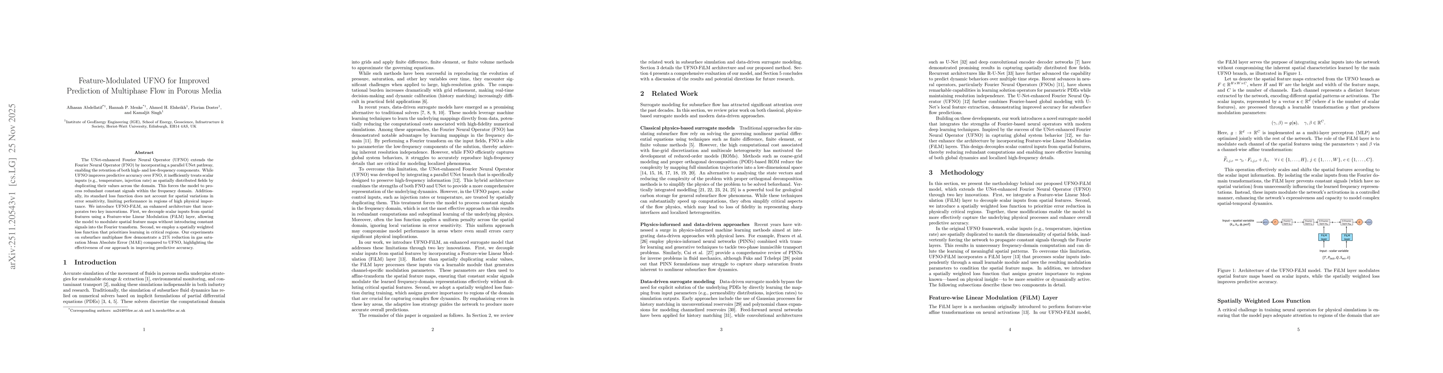 Thumbnail for Feature-Modulated UFNO for Improved Prediction of Multiphase Flow in Porous Media