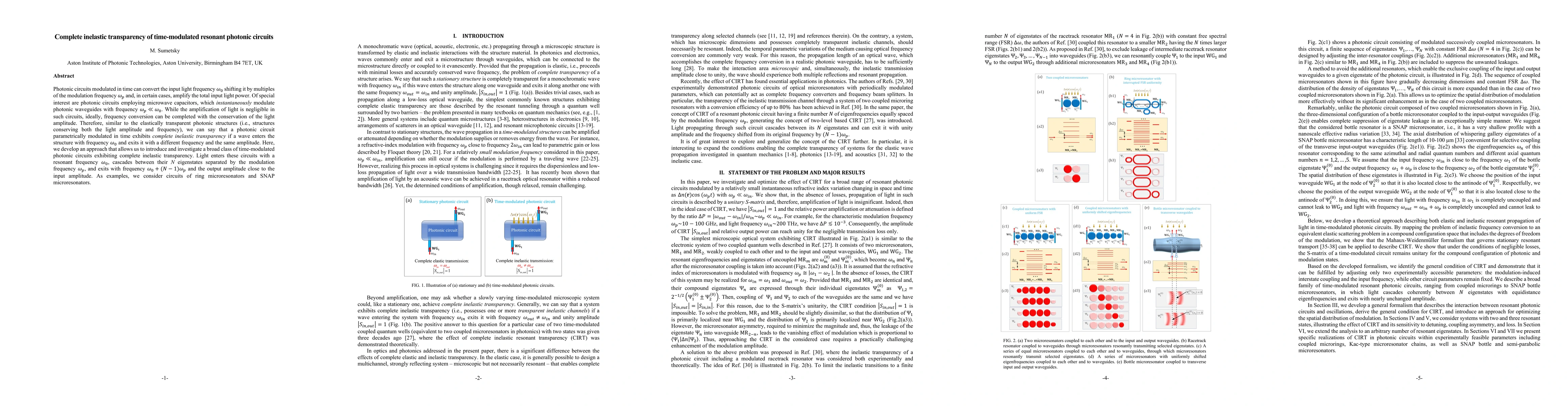 Thumbnail for Complete inelastic transparency of time-modulated resonant photonic circuits