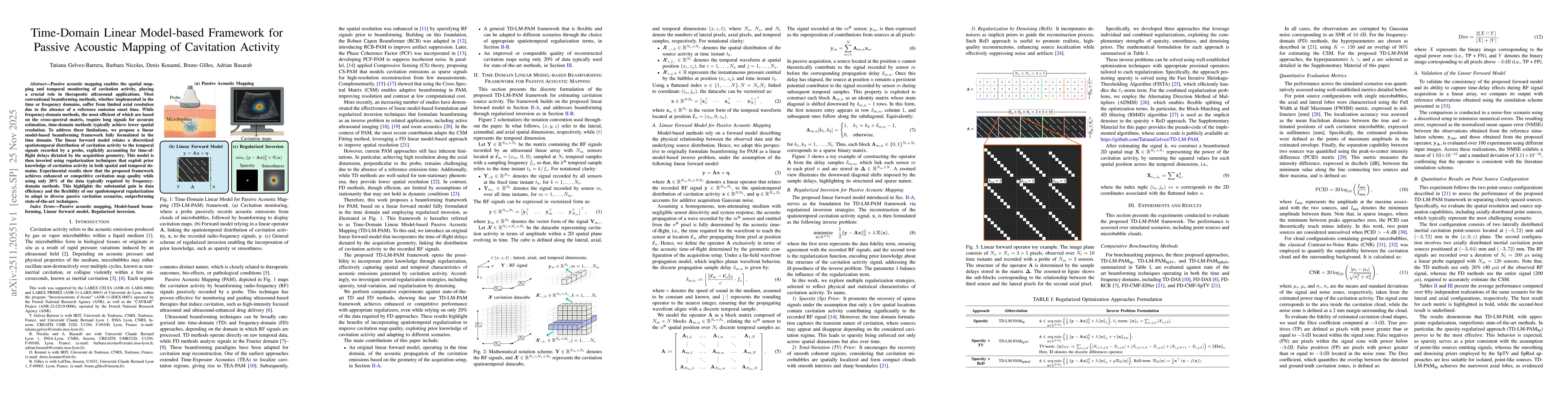 Thumbnail for Time-Domain Linear Model-based Framework for Passive Acoustic Mapping of Cavitation Activity