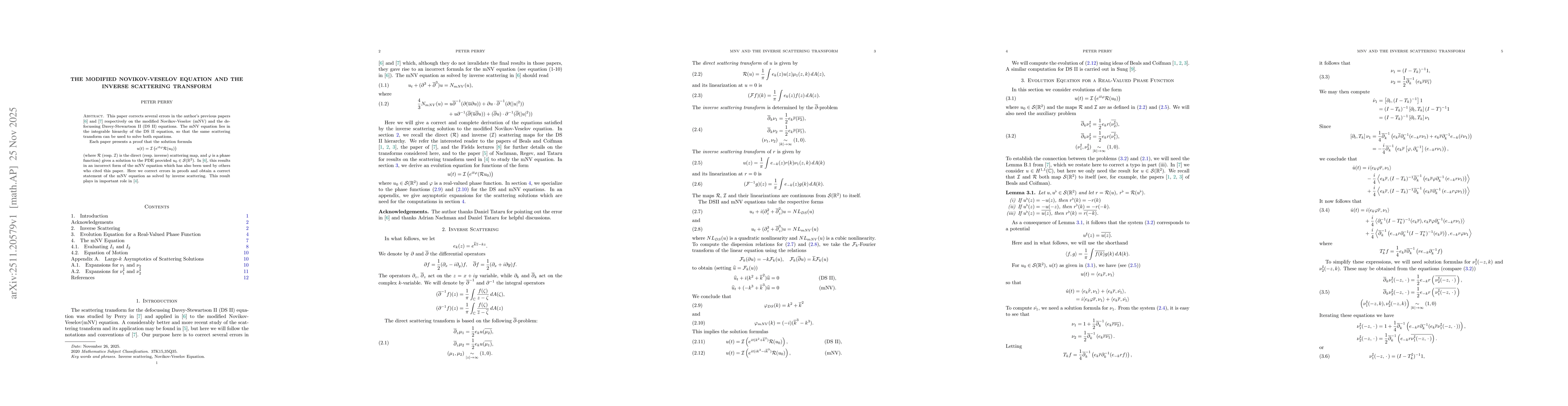 Thumbnail for The modified Novikov-Veslov Equation and the Inverse Scattering Transform