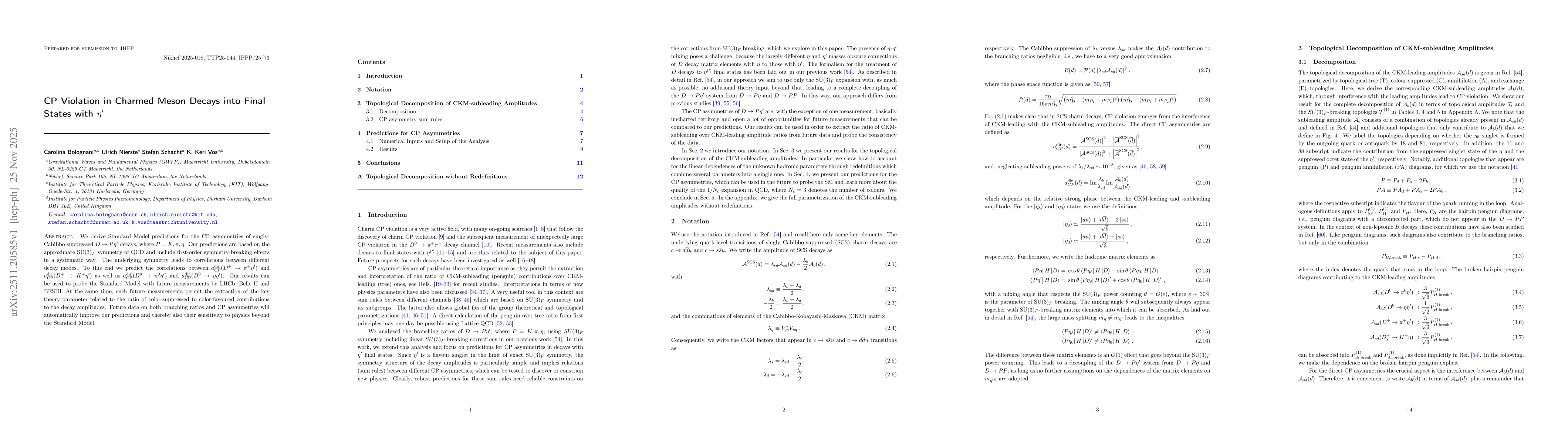 Thumbnail for CP Violation in Charmed Meson Decays into Final States with $η'$
