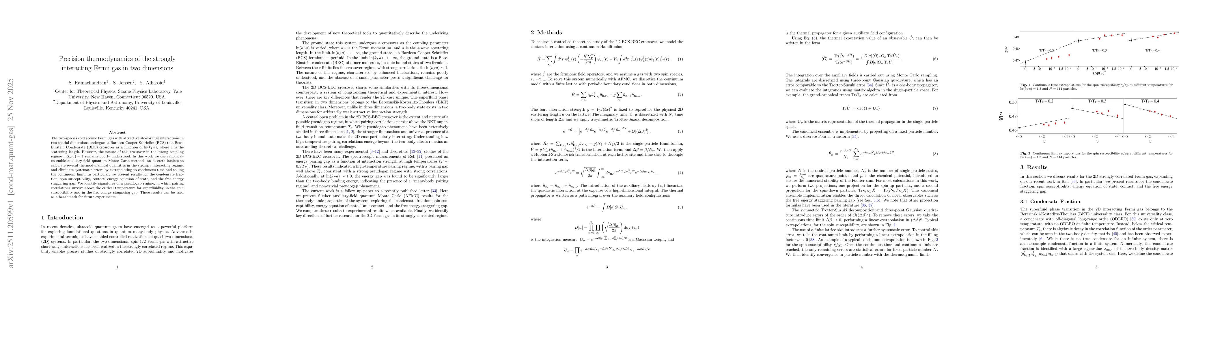 Thumbnail for Precision thermodynamics of the strongly interacting Fermi gas in two dimensions