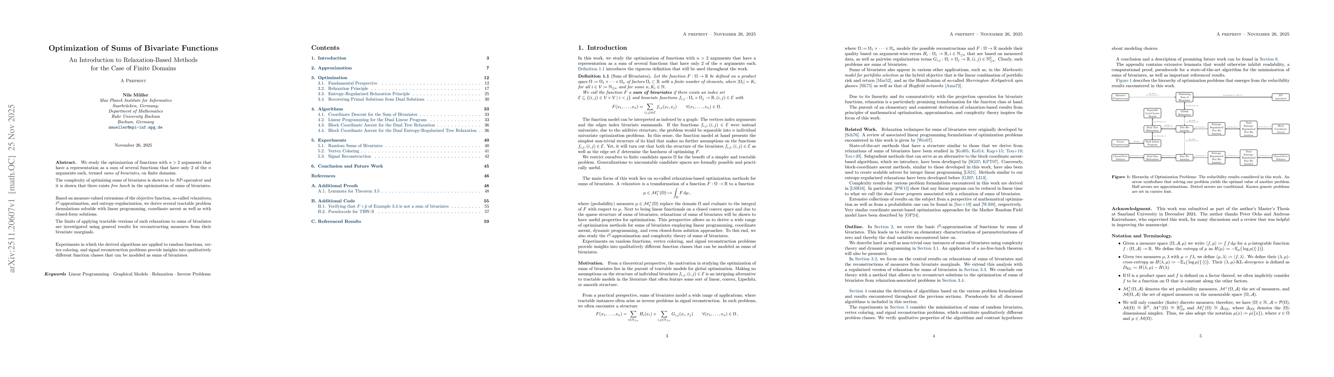 Thumbnail for Optimization of Sums of Bivariate Functions: An Introduction to Relaxation-Based Methods for the Case of Finite Domains
