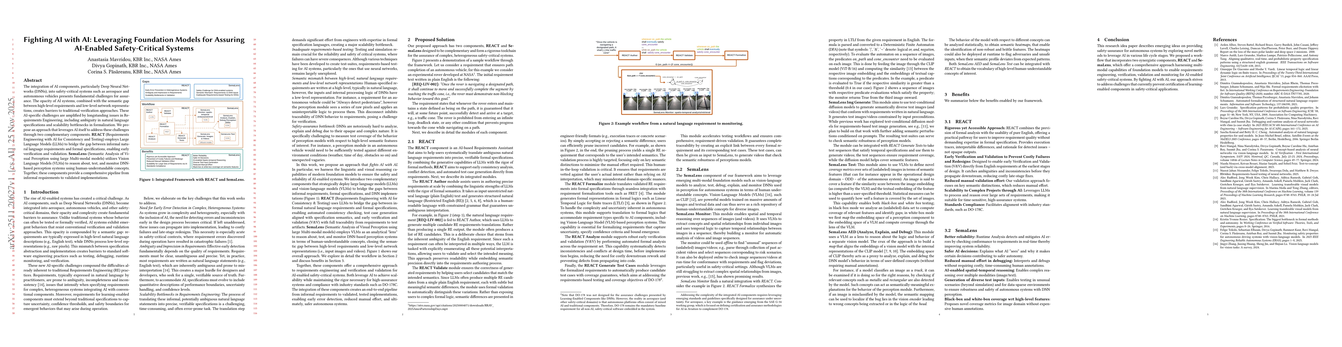 Thumbnail for Fighting AI with AI: Leveraging Foundation Models for Assuring AI-Enabled Safety-Critical Systems
