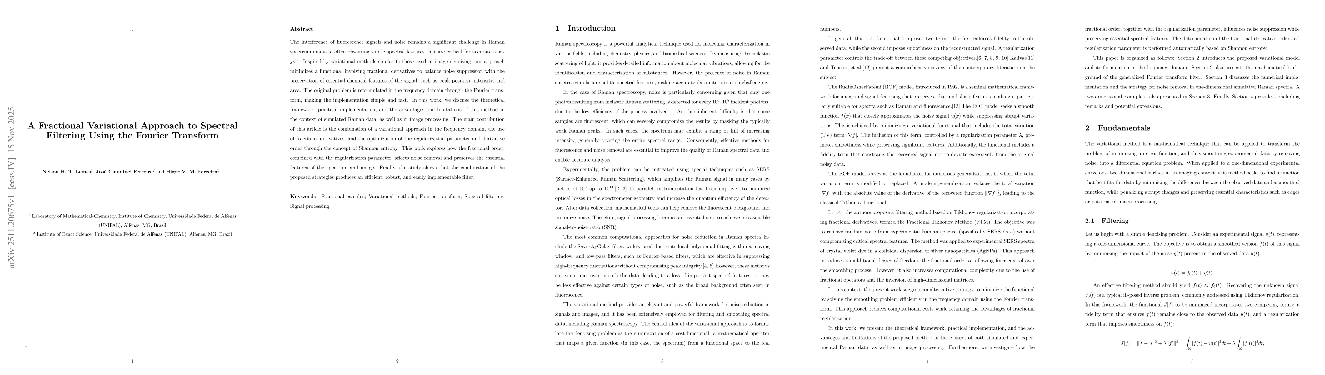 Thumbnail for A Fractional Variational Approach to Spectral Filtering Using the Fourier Transform