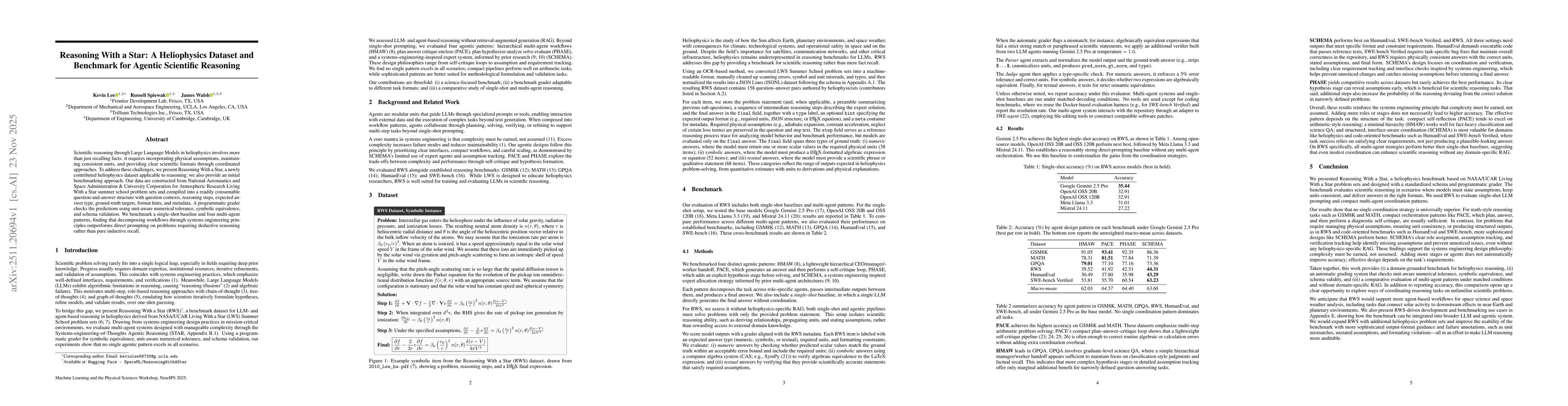 Thumbnail for Reasoning With a Star: A Heliophysics Dataset and Benchmark for Agentic Scientific Reasoning