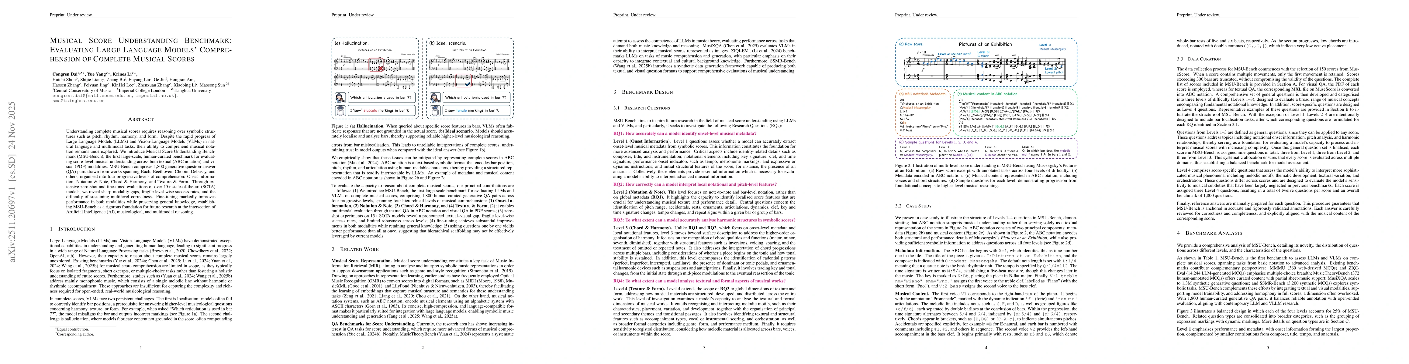 Thumbnail for Musical Score Understanding Benchmark: Evaluating Large Language Models' Comprehension of Complete Musical Scores