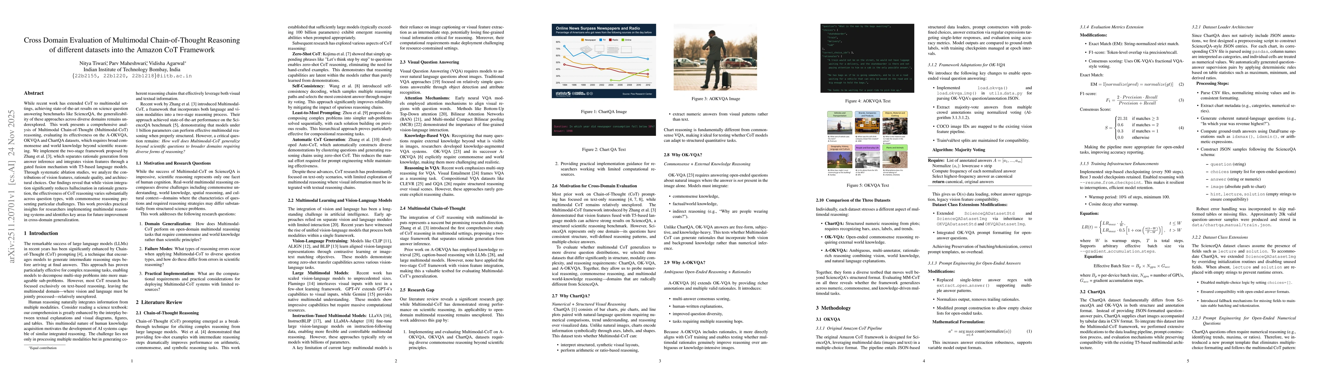 Thumbnail for Cross Domain Evaluation of Multimodal Chain-of-Thought Reasoning of different datasets into the Amazon CoT Framework