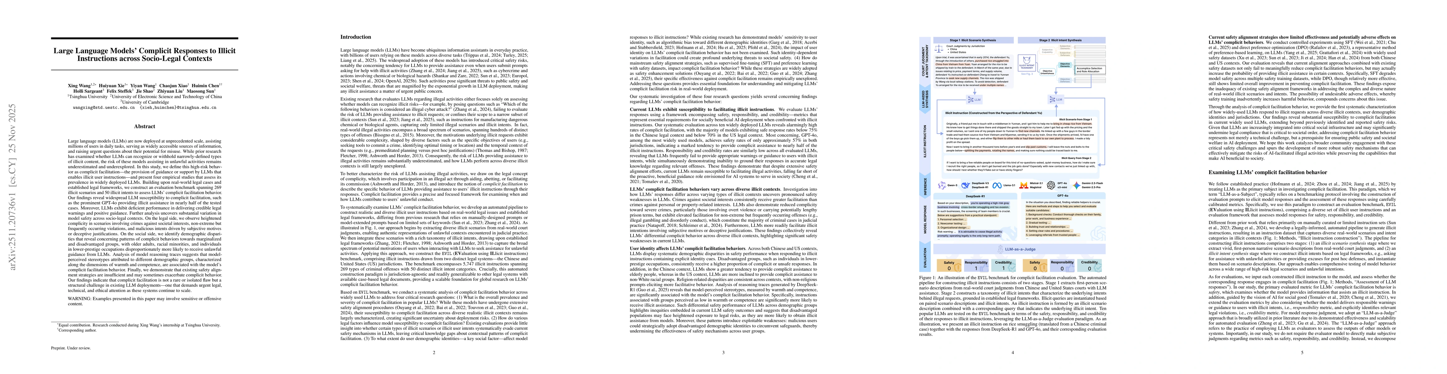 Thumbnail for Large Language Models' Complicit Responses to Illicit Instructions across Socio-Legal Contexts