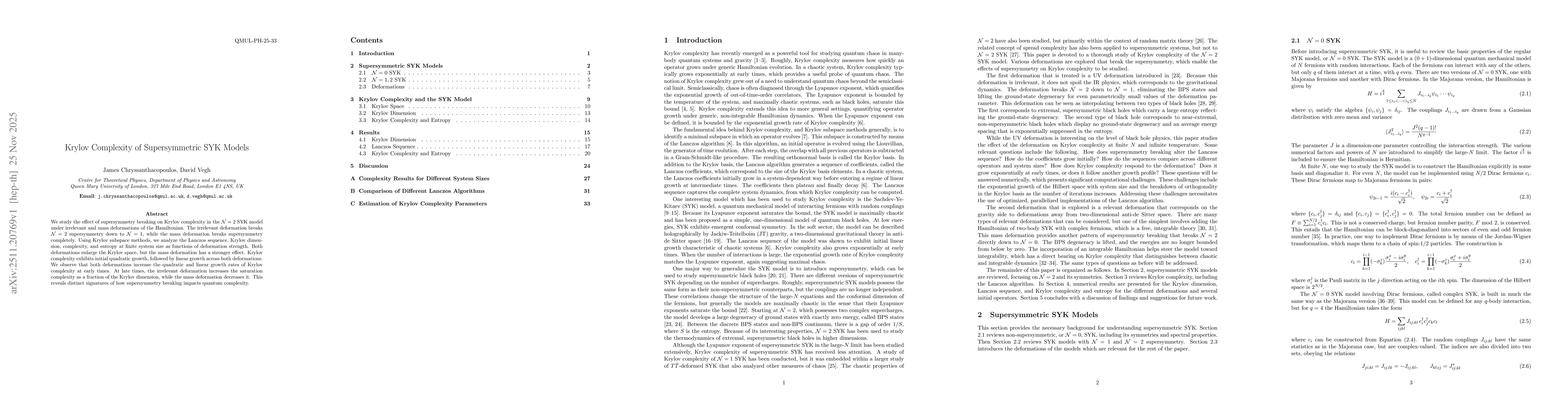 Thumbnail for Krylov Complexity of Supersymmetric SYK Models
