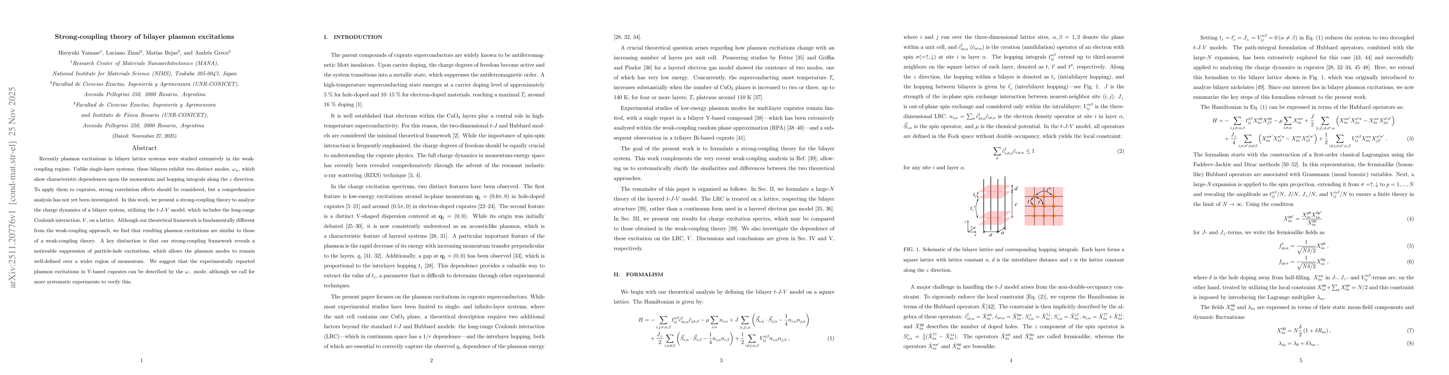 Thumbnail for Strong-coupling theory of bilayer plasmon excitations