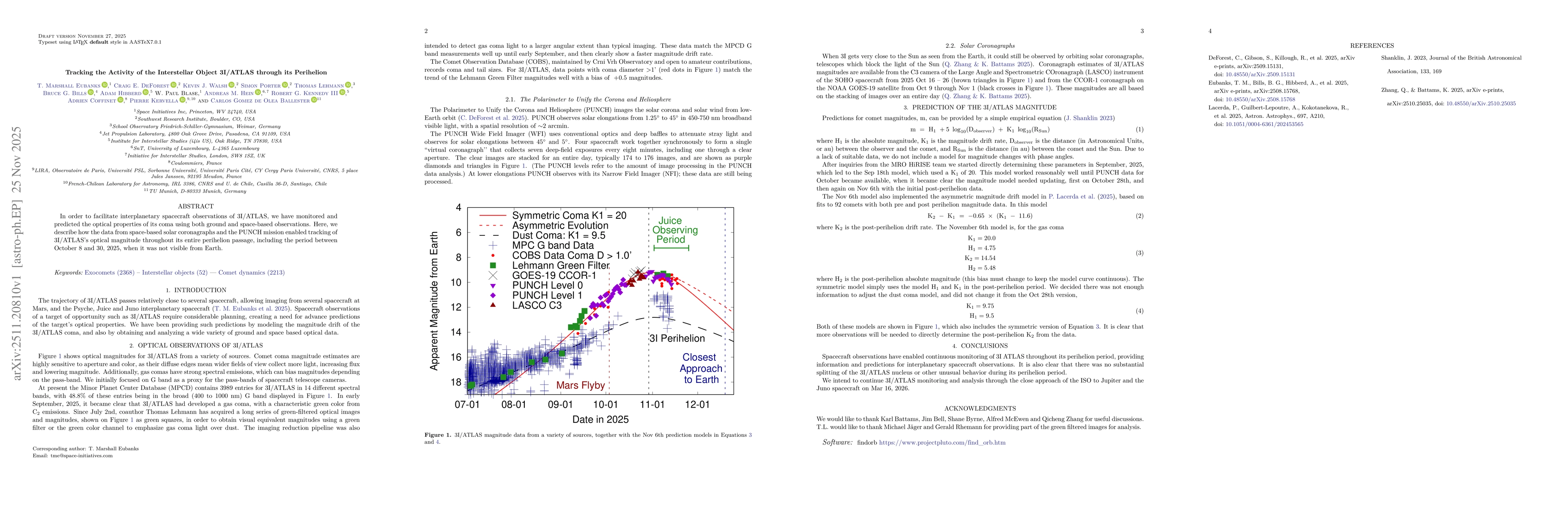 Thumbnail for Tracking the Activity of the Interstellar Object 3I/ATLAS through its Perihelion