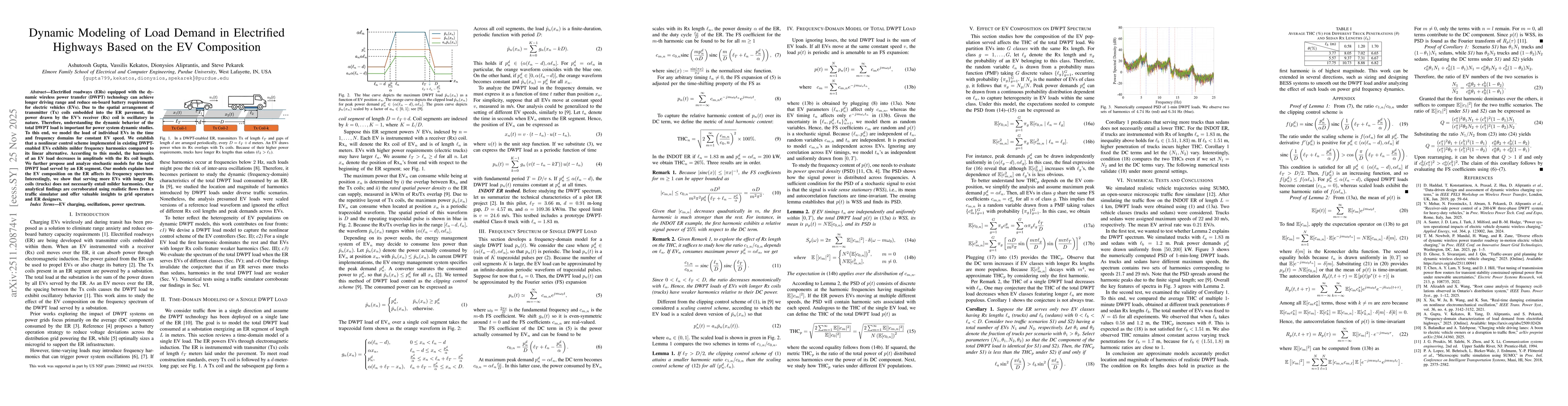 Thumbnail for Dynamic Modeling of Load Demand in Electrified Highways Based on the EV Composition