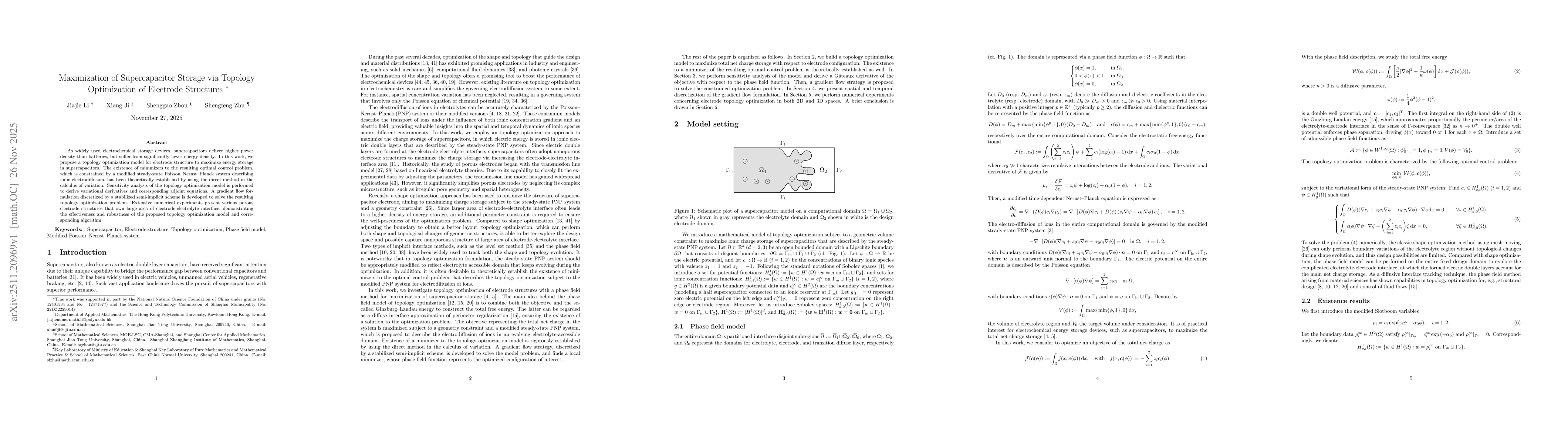 Thumbnail for Maximization of Supercapacitor Storage via Topology Optimization of Electrode Structures