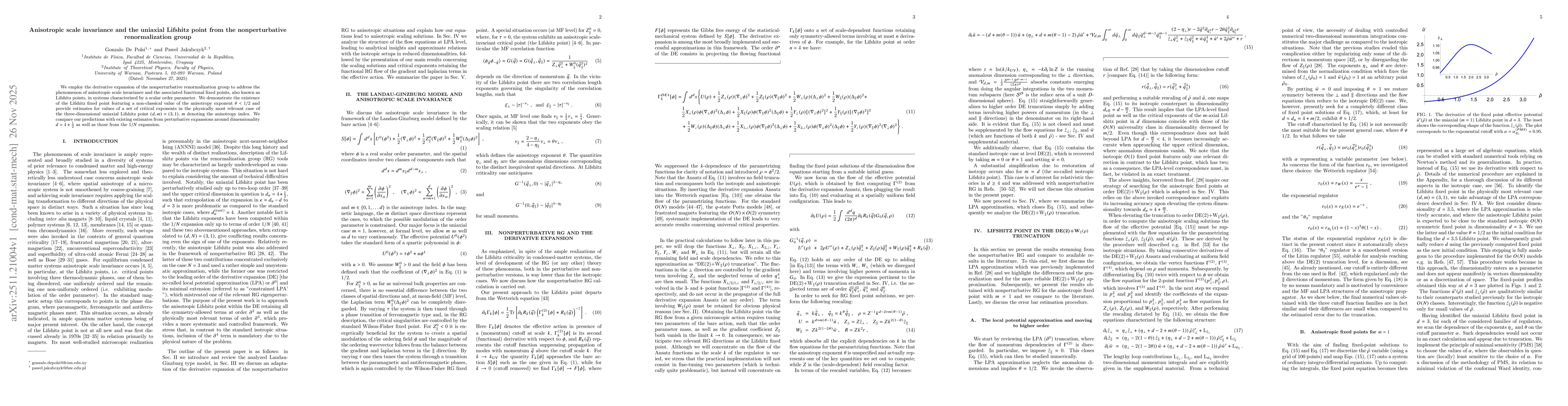 Thumbnail for Anisotropic scale invariance and the uniaxial Lifshitz point from the nonperturbative renormalization group