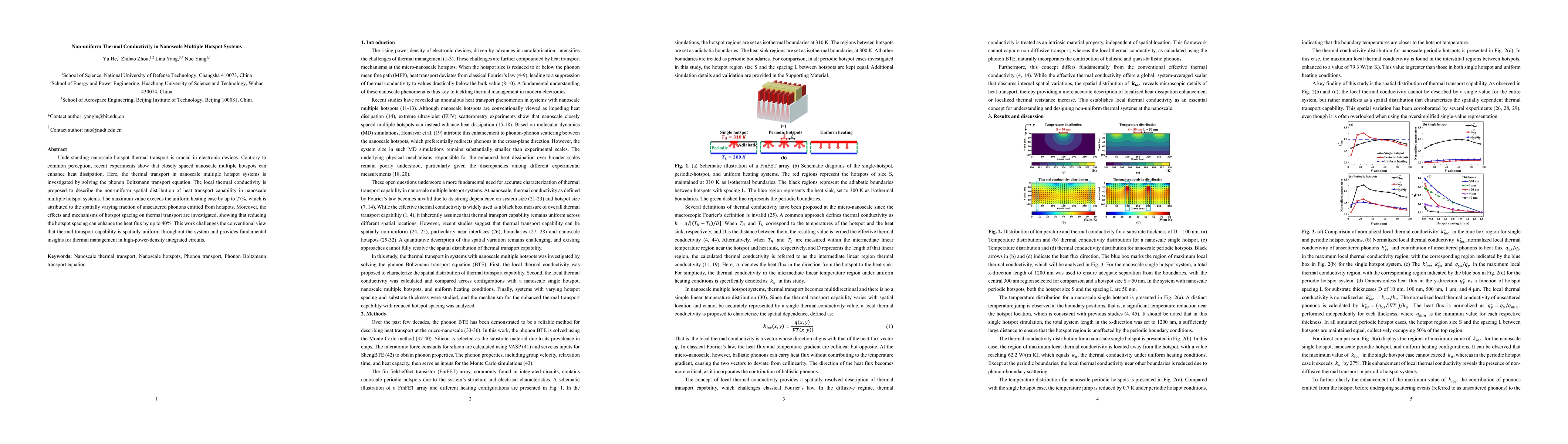 Thumbnail for Non-uniform Thermal Conductivity in Nanoscale Multiple Hotspot Systems