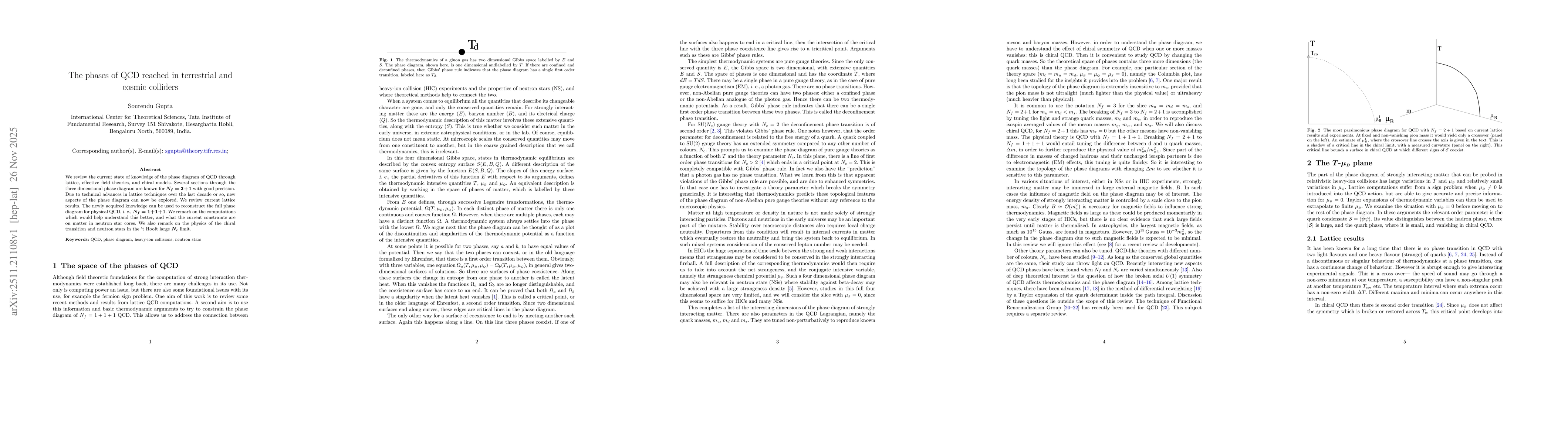 Thumbnail for The phases of QCD reached in terrestrial and cosmic colliders