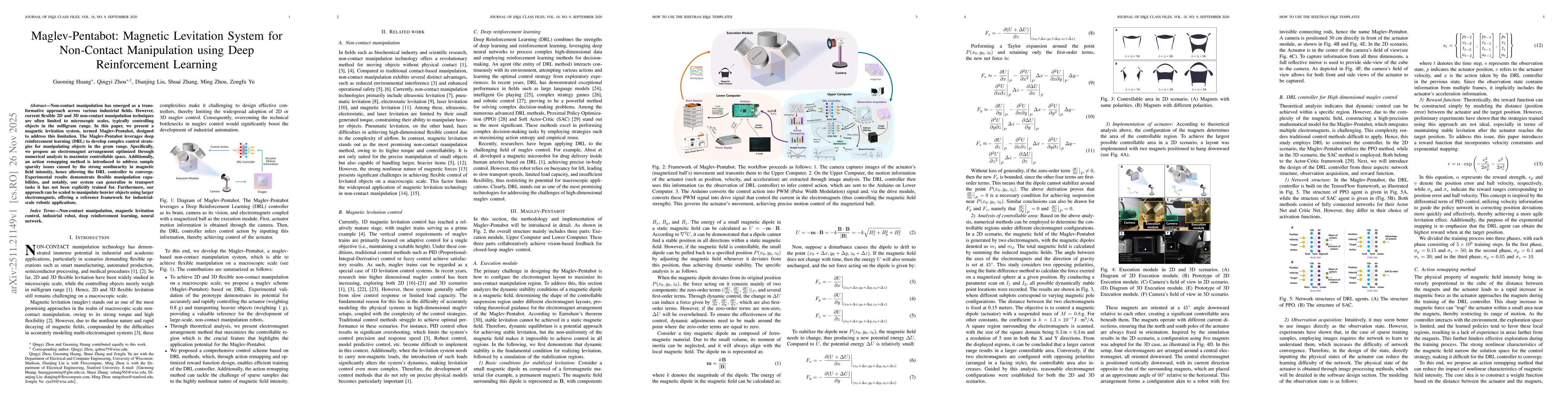 Thumbnail for Maglev-Pentabot: Magnetic Levitation System for Non-Contact Manipulation using Deep Reinforcement Learning