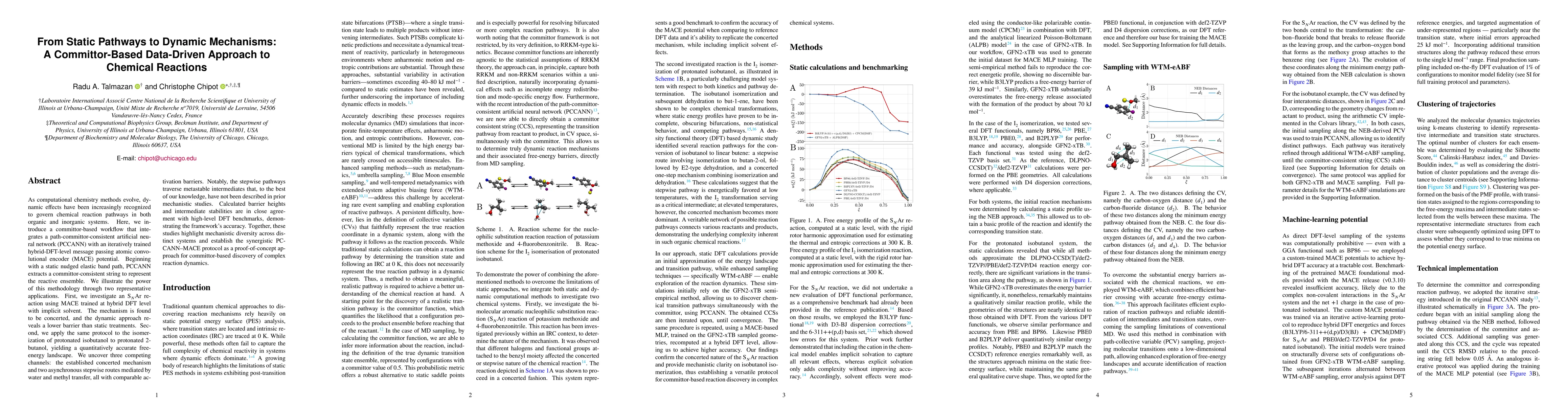 Thumbnail for From Static Pathways to Dynamic Mechanisms: A Committor-Based Data-Driven Approach to Chemical Reactions