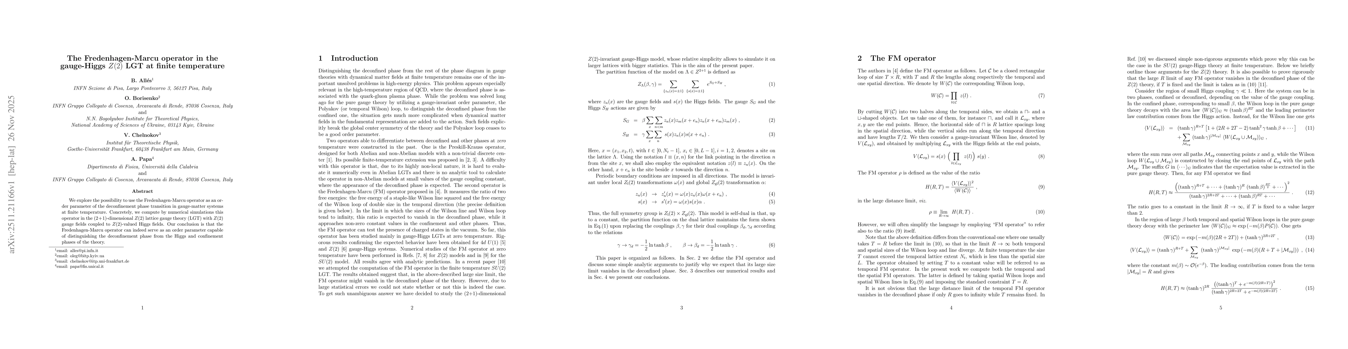 Thumbnail for The Fredenhagen-Marcu operator in the gauge-Higgs Z(2) LGT at finite temperature