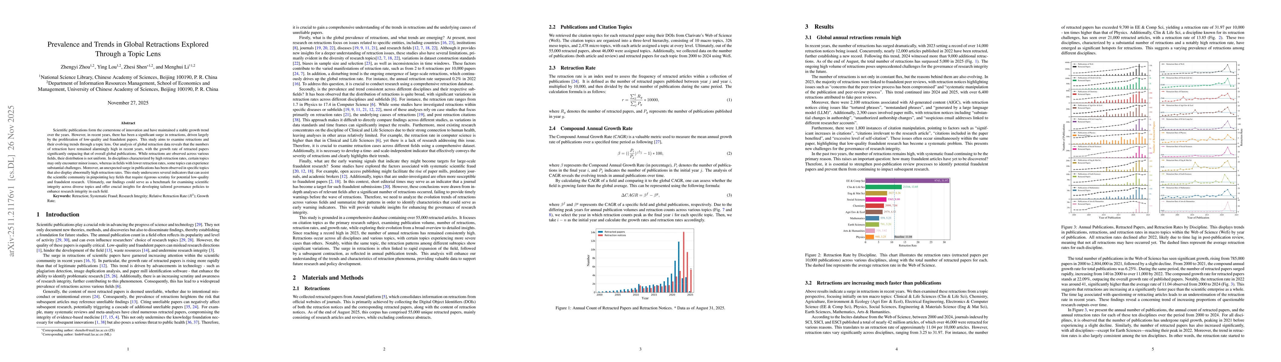 Thumbnail for Prevalence and Trends in Global Retractions Explored Through a Topic Lens