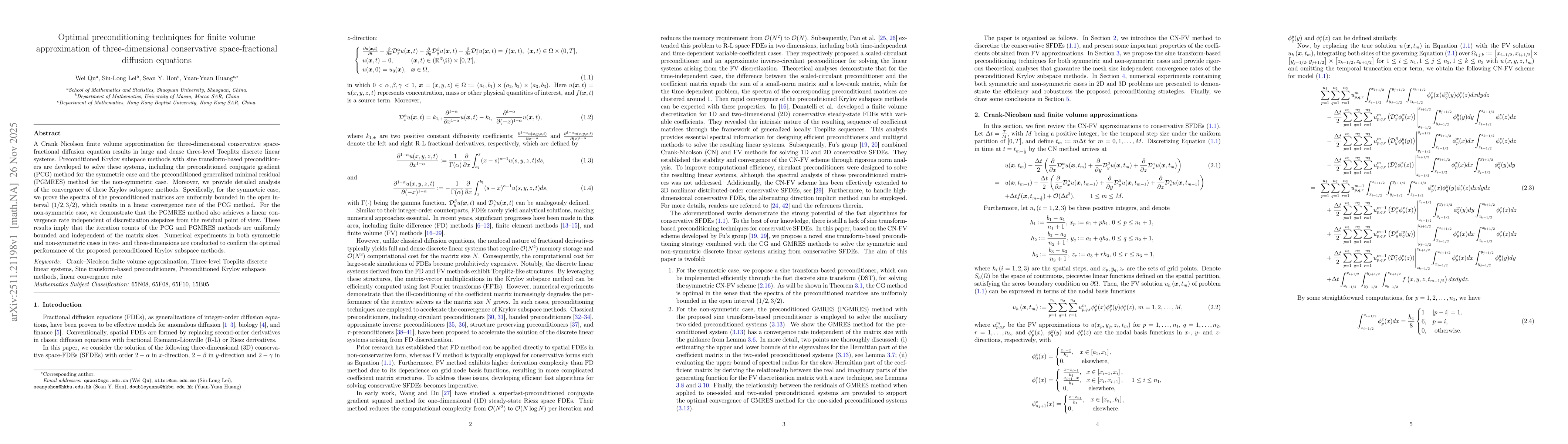 Thumbnail for Optimal preconditioning techniques for finite volume approximation of three-dimensional conservative space-fractional diffusion equations