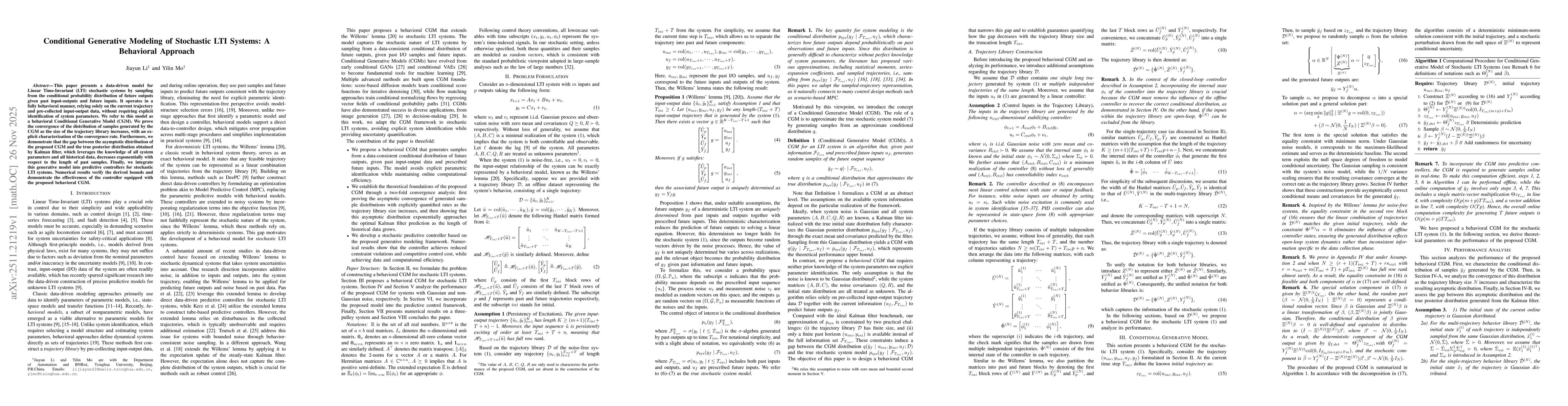 Thumbnail for Conditional Generative Modeling of Stochastic LTI Systems: A Behavioral Approach