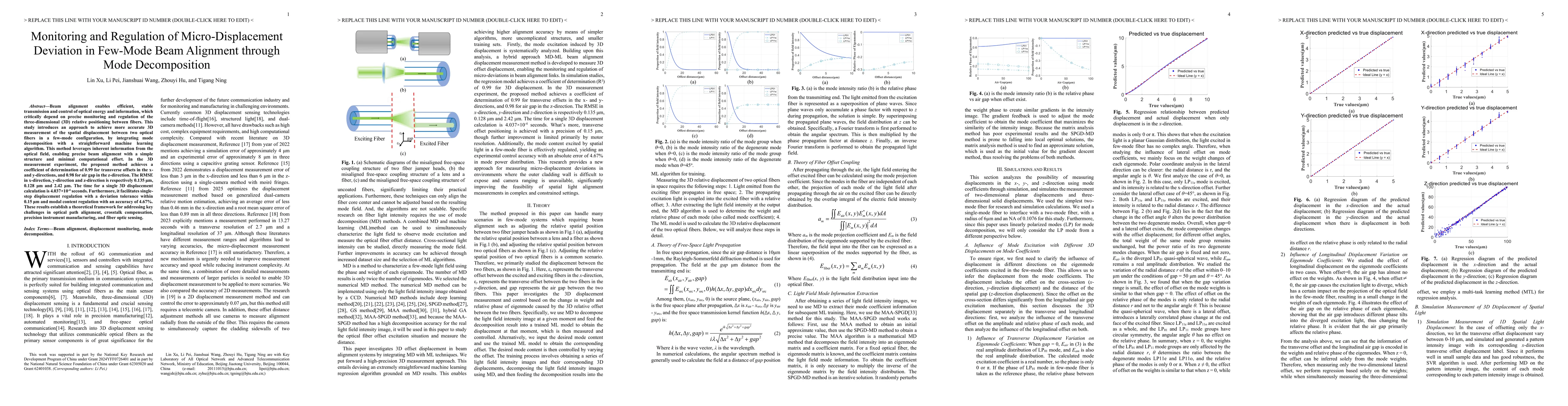 Thumbnail for Monitoring and Regulation of Micro-Displacement Deviation in Few-Mode Beam Alignment through Mode Decomposition