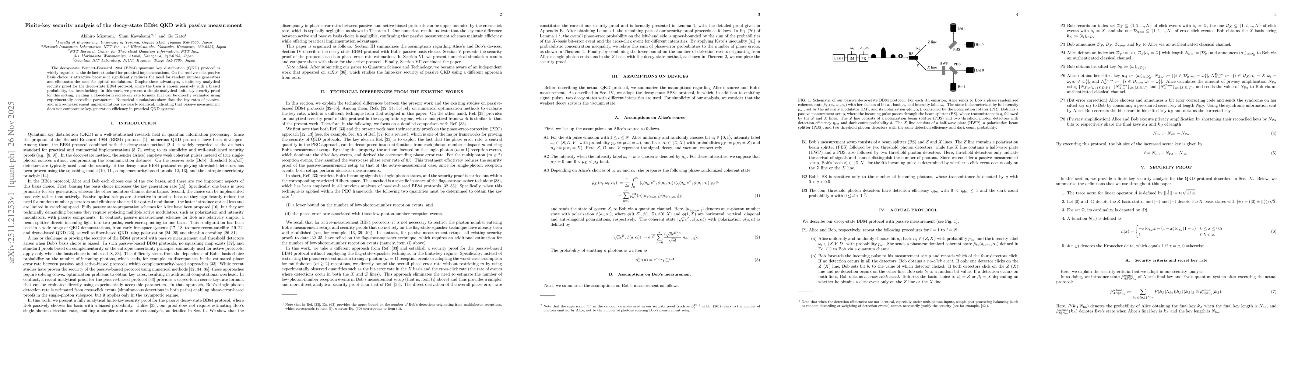 Thumbnail for Finite-key security analysis of the decoy-state BB84 QKD with passive measurement