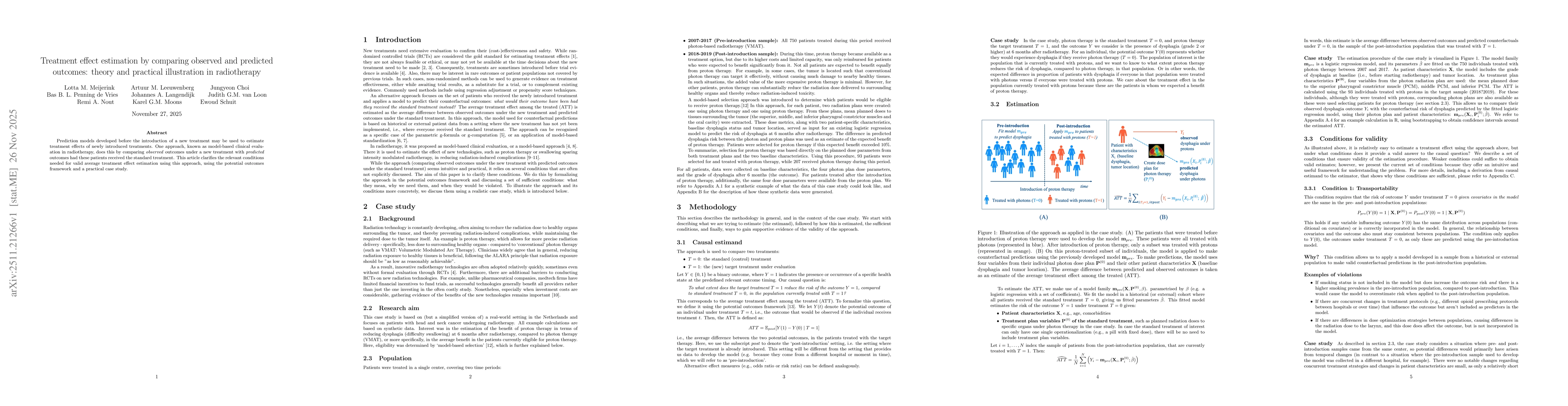 Thumbnail for Treatment effect estimation by comparing observed and predicted outcomes: theory and practical illustration in radiotherapy