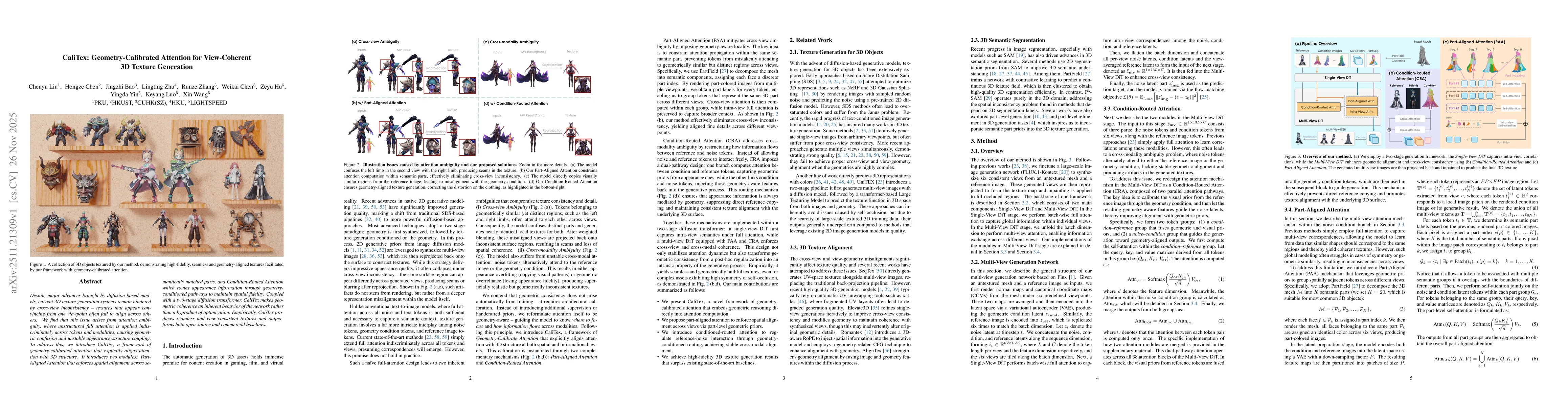 Thumbnail for CaliTex: Geometry-Calibrated Attention for View-Coherent 3D Texture Generation