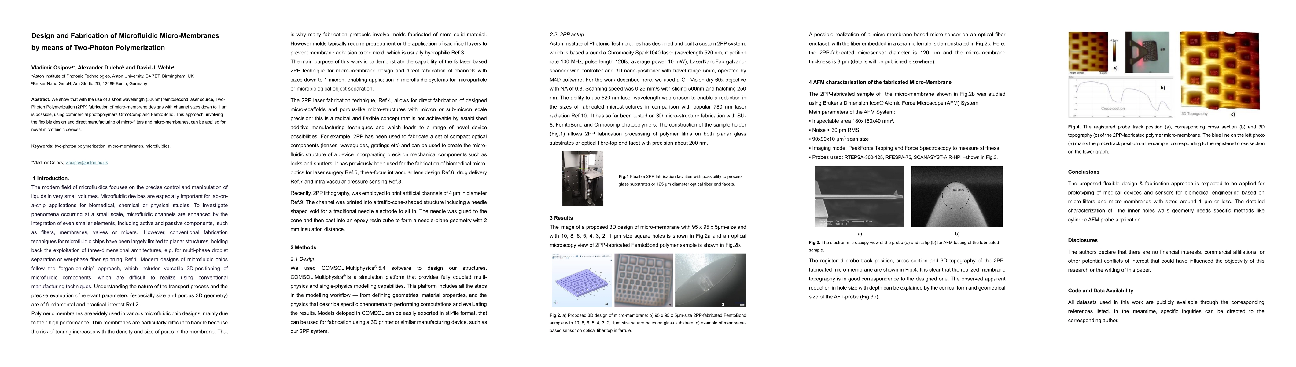 Thumbnail for Design and Fabrication of Microfluidic Micro-Membranes by means of Two-Photon Polymerization