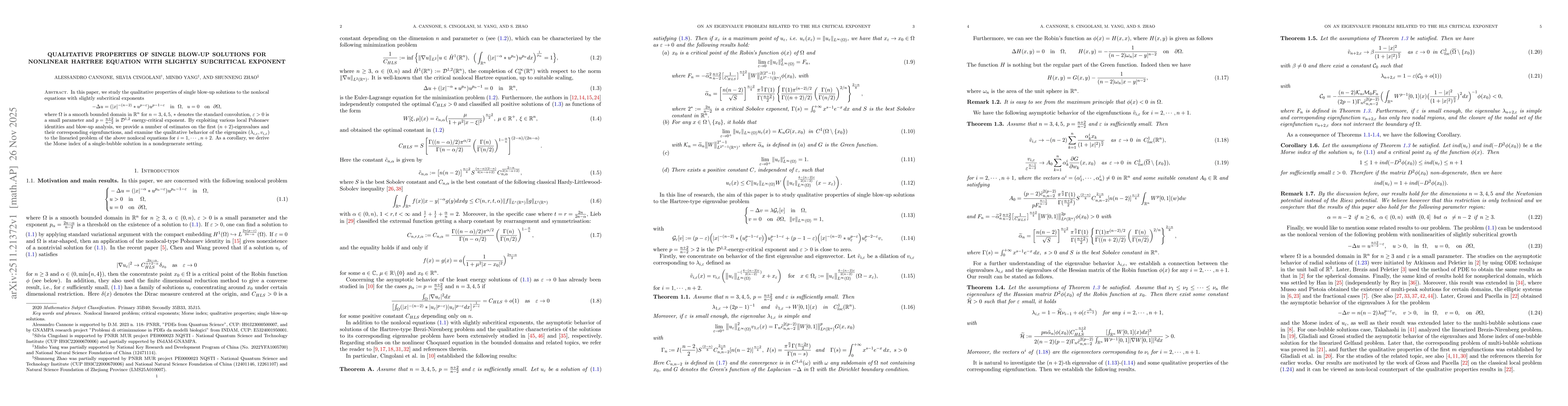 Thumbnail for Qualitative properties of single blow-up solutions for nonlinear Hartree equation with slightly subcritical exponent