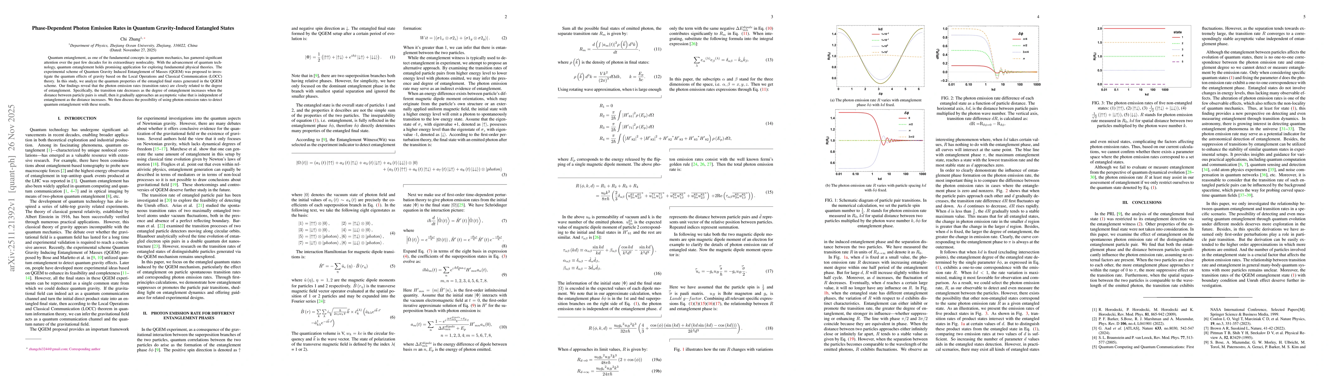 Thumbnail for Phase-Dependent Photon Emission Rates in Quantum Gravity-Induced Entangled States