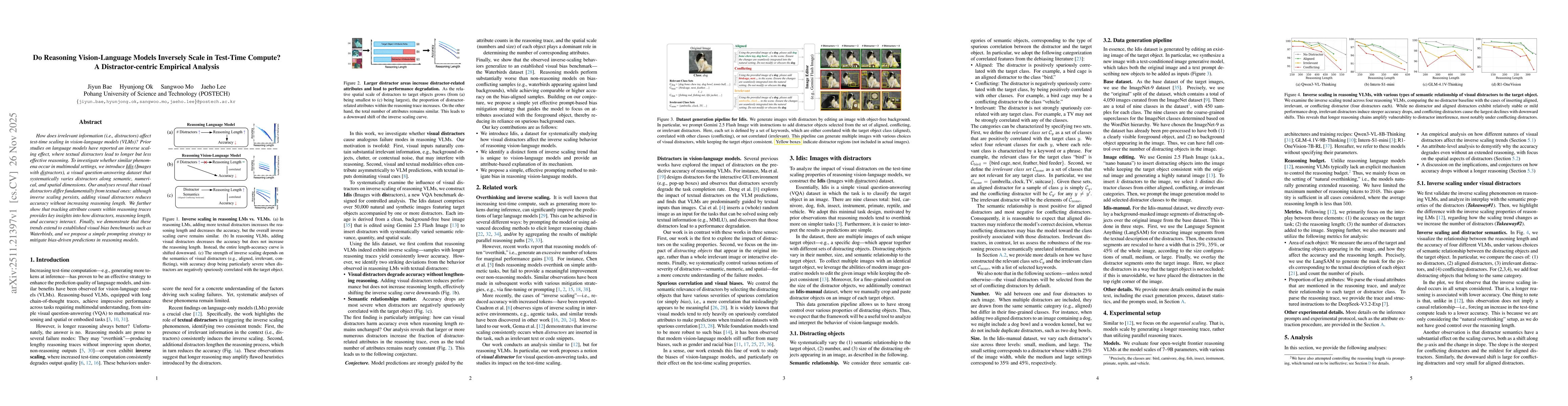 Thumbnail for Do Reasoning Vision-Language Models Inversely Scale in Test-Time Compute? A Distractor-centric Empirical Analysis