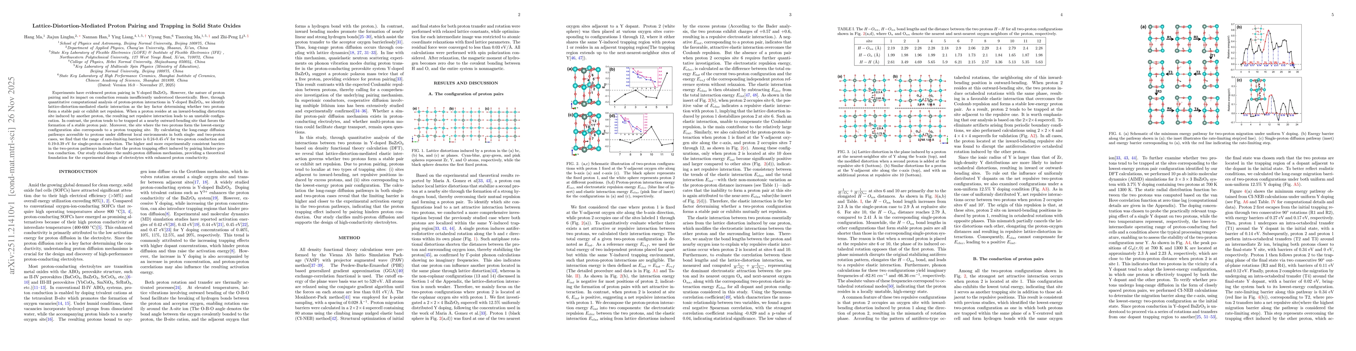 Thumbnail for Lattice-Distortion-Mediated Proton Pairing and Trapping in Solid State Oxides