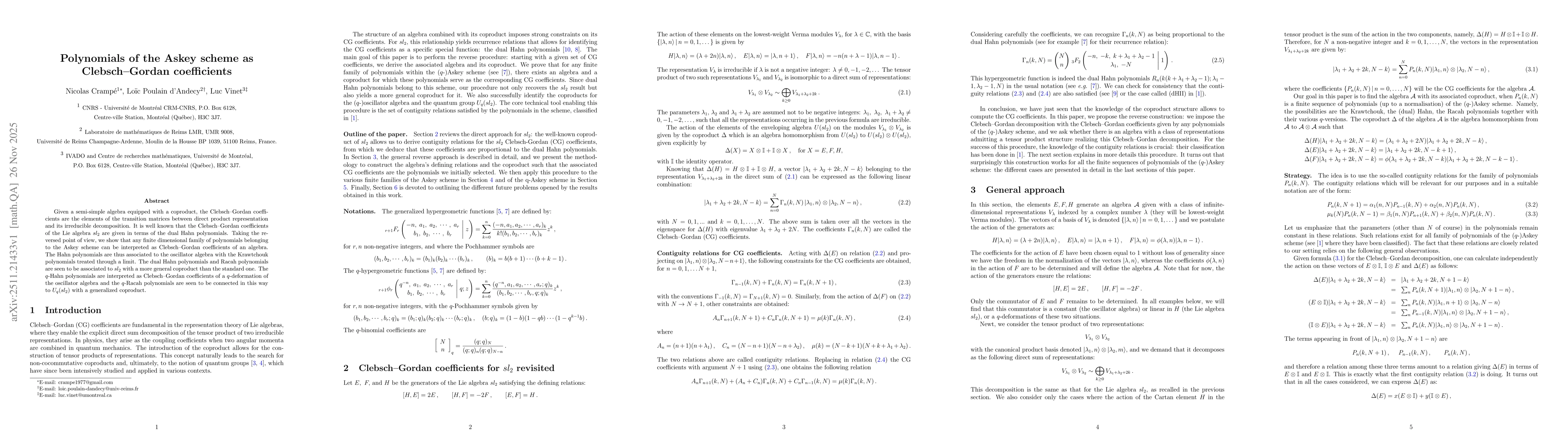 Thumbnail for Polynomials of the Askey scheme as Clebsch-Gordan coefficients