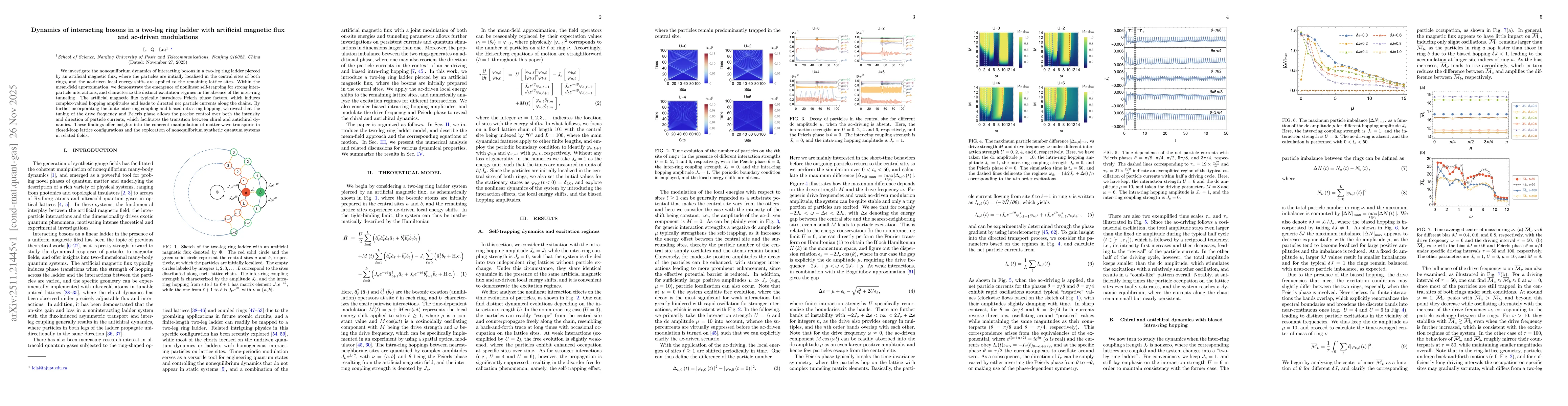 Thumbnail for Dynamics of interacting bosons in a two-leg ring ladder with artificial magnetic flux and ac-driven modulations